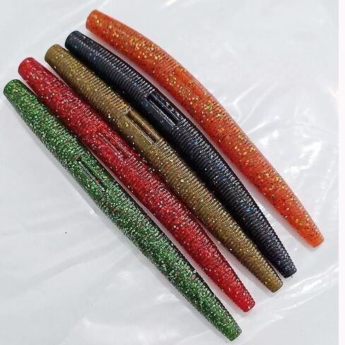 10PCS Spaghetti Worm Soft Bait - Great for Bass Fishing with Lead Insert, Slow Falling and Sinking, Ideal for Inverted Jigging, Colorful in Saudi Arabia