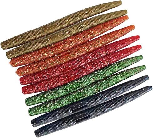 10PCS Spaghetti Worm Soft Bait - Great for Bass Fishing with Lead Insert, Slow Falling and Sinking, Ideal for Inverted Jigging, Colorful in Saudi Arabia
