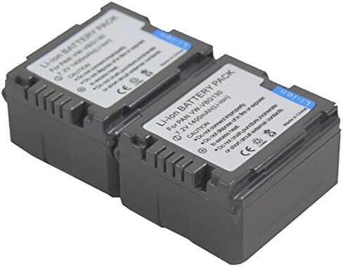 بطارية متوافقة مع VW-VBG130 لـ VW-VBG260 VBG130K VBG260K VBG390 Digital Camcorder (بطارية 2x+شاحن AC Dual) in Kuwait