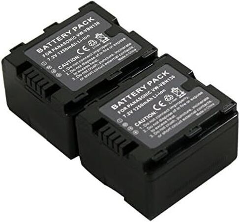 Compatible VW-VBN130 Battery for VW-VBN130 VBN130K VBN260K VBN390 Digital Camcorder (2X Battery+Charger AC Dual) in Saudi Arabia