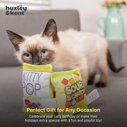 Huxley & Kent H&K Cat Toy | Pizza | Plush Cat Toy with Catnip Inside | Funny Realistic Cat Gift | Fun, Durable, and Safe Cat Toys in Kuwait