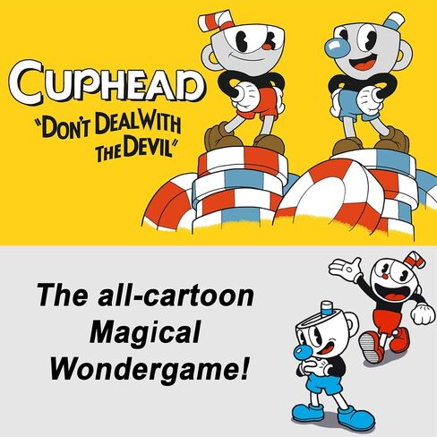 Cuphead for Nintendo Switch (إصدار الولايات المتحدة) ، مع قبضة الإبهام Premgear (8 حزمة - أسود ، أزرق ، أحمر وواضح) ، حامل بطاقة ألعاب 24 فتحة وتنظيف in Kuwait