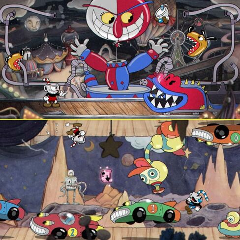 Cuphead for Nintendo Switch (إصدار الولايات المتحدة) ، مع قبضة الإبهام Premgear (8 حزمة - أسود ، أزرق ، أحمر وواضح) ، حامل بطاقة ألعاب 24 فتحة وتنظيف in Kuwait