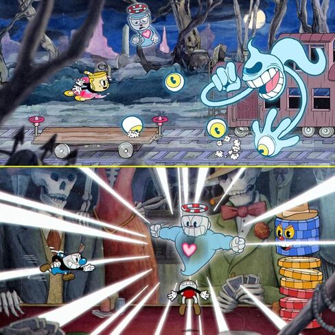 Cuphead for Nintendo Switch (إصدار الولايات المتحدة) ، مع قبضة الإبهام Premgear (8 حزمة - أسود ، أزرق ، أحمر وواضح) ، حامل بطاقة ألعاب 24 فتحة وتنظيف in Kuwait