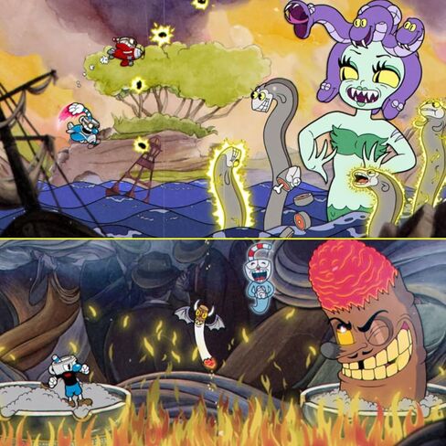 Cuphead for Nintendo Switch (إصدار الولايات المتحدة) ، مع قبضة الإبهام Premgear (8 حزمة - أسود ، أزرق ، أحمر وواضح) ، حامل بطاقة ألعاب 24 فتحة وتنظيف in Kuwait
