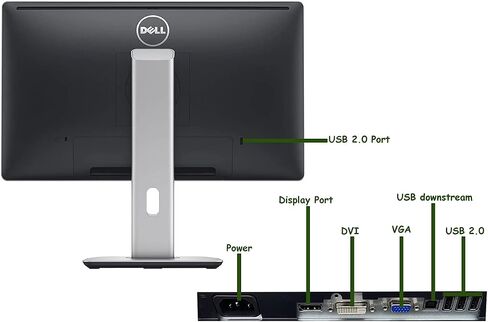 Dell P2014HT Widescreen 20 inch LED Monitor, VGA, Display Port, DVI, 16.7 Million Colors, 178 Degree Viewing Angle, Built-in USB Hub, HD at 60Hz, 8ms Response time (Renewed) in Saudi Arabia