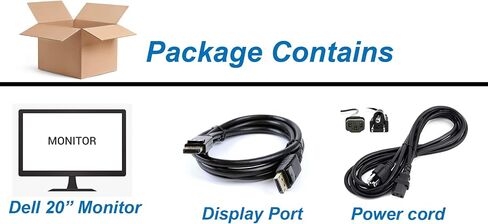 Dell P2014HT Widescreen 20 inch LED Monitor, VGA, Display Port, DVI, 16.7 Million Colors, 178 Degree Viewing Angle, Built-in USB Hub, HD at 60Hz, 8ms Response time (Renewed) in Saudi Arabia