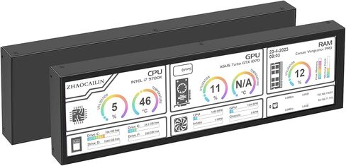 7.84 بوصة HD Mini Monitor 1280 × 400 IPS شاشة LCD تمتد مع غلاف لسرعة الكمبيوتر المحمول درجة حرارة AIDA64I مراقبة GPU الشاشة الثانوية in Kuwait