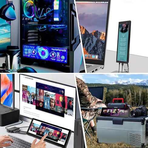 7.84 بوصة HD Mini Monitor 1280 × 400 IPS شاشة LCD تمتد مع غلاف لسرعة الكمبيوتر المحمول درجة حرارة AIDA64I مراقبة GPU الشاشة الثانوية in Kuwait