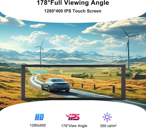 7.84 بوصة HD Mini Monitor 1280 × 400 IPS شاشة LCD تمتد مع غلاف لسرعة الكمبيوتر المحمول درجة حرارة AIDA64I مراقبة GPU الشاشة الثانوية in Kuwait