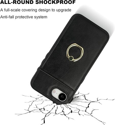 KIHUWEY for iPhone 16e Case Wallet with Credit Card Holder, 360° Rotation Ring PU Leather Magnetic Clasp Kickstand Heavy Duty Protective Cover for Women and Men 6.1 Inch (Purple) in Saudi Arabia