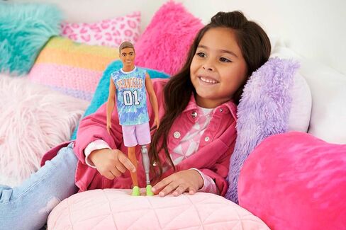 Barbie Fashionistas Ken Fashion Doll #212 with Prosthetic Leg, Los Angeles Jersey, Purple Shorts & Sneakers in Saudi Arabia