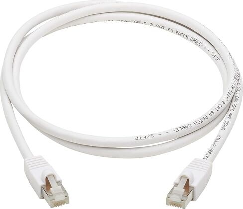 Tripp Lite ، Safe-IT ، Cat6a Poe Ethernet Cable ، مقاومة للبكتيريا ، 10G معتمدة من Snagless ، S/FTP (RJ45 م/م) ، 3 أقدام/0.91 متر ، ضمان محدود مدى الحياة (N262AB-003-WH) in Saudi Arabia