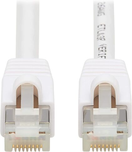 Tripp Lite ، Safe-IT ، Cat6a Poe Ethernet Cable ، مقاومة للبكتيريا ، 10G معتمدة من Snagless ، S/FTP (RJ45 م/م) ، 3 أقدام/0.91 متر ، ضمان محدود مدى الحياة (N262AB-003-WH) in Saudi Arabia