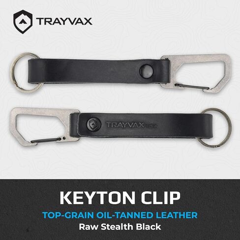 سلسلة مفاتيح Trayvax Keyton Clip Carabiner من الفولاذ المقاوم للصدأ، بني داكن، معدن أسود in Saudi Arabia