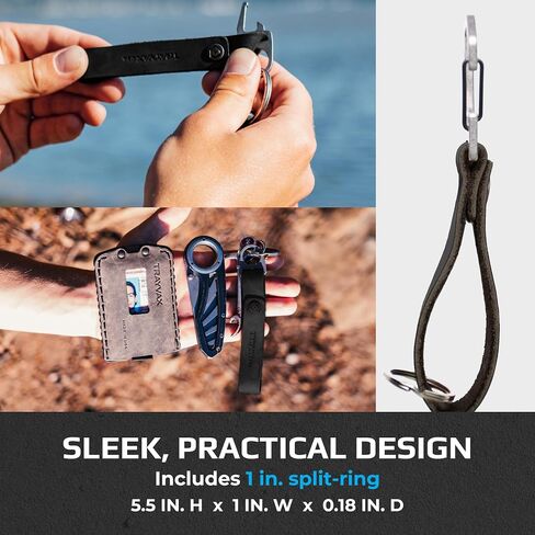 سلسلة مفاتيح Trayvax Keyton Clip Carabiner من الفولاذ المقاوم للصدأ، بني داكن، معدن أسود in Saudi Arabia