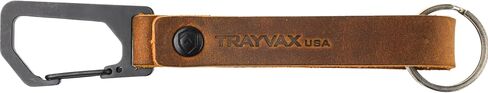 سلسلة مفاتيح Trayvax Keyton Clip Carabiner من الفولاذ المقاوم للصدأ، بني داكن، معدن أسود in Saudi Arabia
