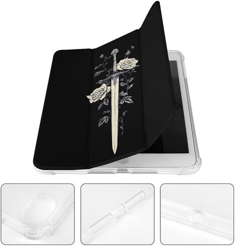سيف مع روز زهور علبة مع حامل القلم رفيع الخفيف الوزن trifold حامل متوافق مع iPad mini 4/5/6 mini4/5 （7.9in） in Kuwait