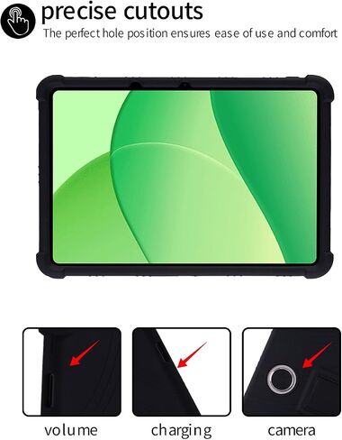 for OnePlus Pad Lite Tablet 11 inch Tablet Case,BOVUGAC Soft Silicone Adjustable Stand Shockproof Kids Friendly for OnePlus Pad Lite 11" Tablet(Black) in Saudi Arabia