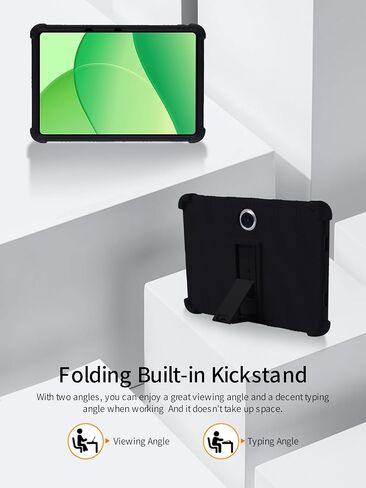 for OnePlus Pad Lite Tablet 11 inch Tablet Case,BOVUGAC Soft Silicone Adjustable Stand Shockproof Kids Friendly for OnePlus Pad Lite 11" Tablet(Black) in Saudi Arabia