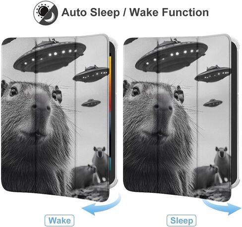 قضية Aliens Capybara مع حامل القلم Trifold Trifold Stand متوافق مع iPad Mini 4/5/6 Mini6 （8.3in） in Kuwait