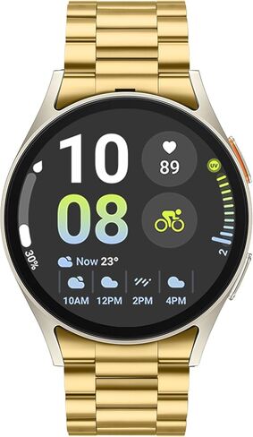 Tasikar No Gap Bands Compatible with Samsung Galaxy Watch Band 7/6/5/4/FE 44mm 40mm/6 Classic Band 47mm 43mm/5 Pro 45mm/4 Classic 46mm 42mm, 20mm Metal Strap for Men Women, Gold in Kuwait