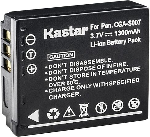 KASTAR 2-pack CGA-S007 استبدال البطارية لـ Panasonic CGA-S007 CGA-S007A CGA-S007A/1B CGA-S007E ، CGR-S007 ، DMW-BCD10 ، Panasonic DE-A26 ، DE-A45B ، DE-A-ARAGER in Saudi Arabia