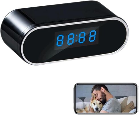 Home Indoor Security Camera: 1080P HD Pet/Baby/Elder Monitor with Night Vision, Motion Alerts, Phone App & Clock Display in Saudi Arabia