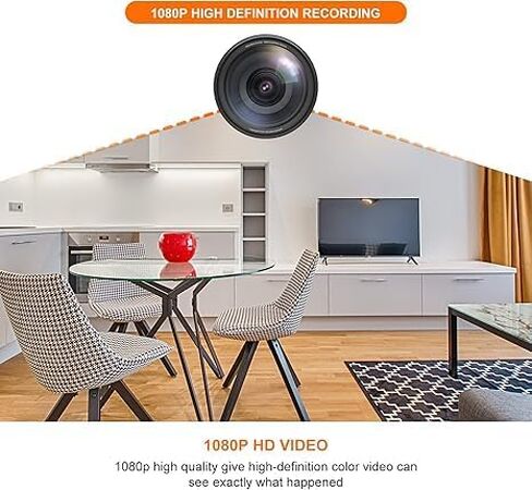 Home Indoor Security Camera: 1080P HD Pet/Baby/Elder Monitor with Night Vision, Motion Alerts, Phone App & Clock Display in Saudi Arabia