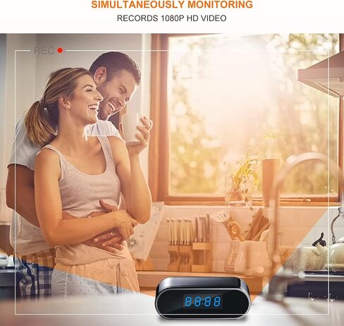 Home Indoor Security Camera: 1080P HD Pet/Baby/Elder Monitor with Night Vision, Motion Alerts, Phone App & Clock Display in Saudi Arabia