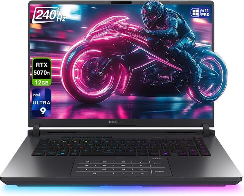 ASUS ROG Strix G16 Gaming Laptop, Intel Ultra 9-275HX, 64 GB DDR5 RAM, 2 TB PCIe SSD, 16" 2.5K (2560x1600) Display, Nvidia G-Force RTX 5070Ti, RGB Backlit Chiclet Keyboard, W11 Home, Gray in Saudi Arabia