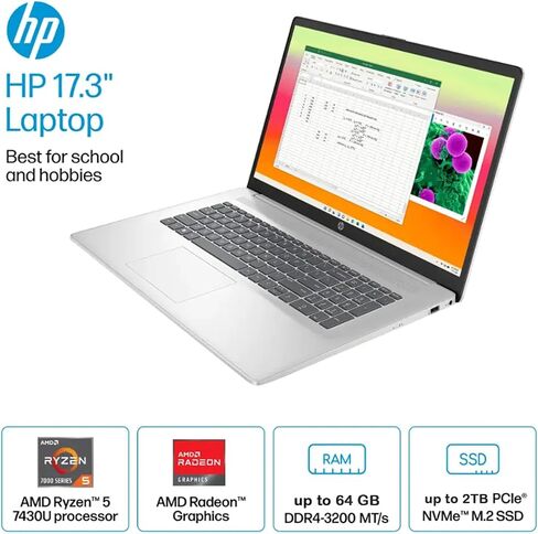 HP Envy Business AI Laptop, 17.3" FHD Touchscreen, Intel Core Ultra 7 155H, 64GB DDR5 RAM, 4TB SSD, Numeric Keypad, HDMI, Webcam, Backlit Keyboard, Wi-Fi 7, Windows 11 Pro, Silver in Saudi Arabia