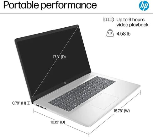 HP Envy Business AI Laptop, 17.3" FHD Touchscreen, Intel Core Ultra 7 155H, 64GB DDR5 RAM, 4TB SSD, Numeric Keypad, HDMI, Webcam, Backlit Keyboard, Wi-Fi 7, Windows 11 Pro, Silver in Saudi Arabia