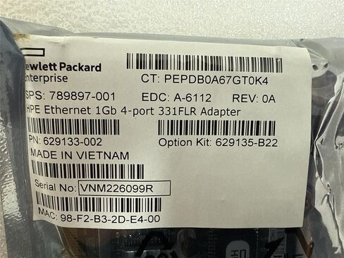 789897-001 ، 629133-002 629135-B22 لـ HPE Ethernet 1GB 4-PORT 331FLR محول G8 و G9 in Kuwait