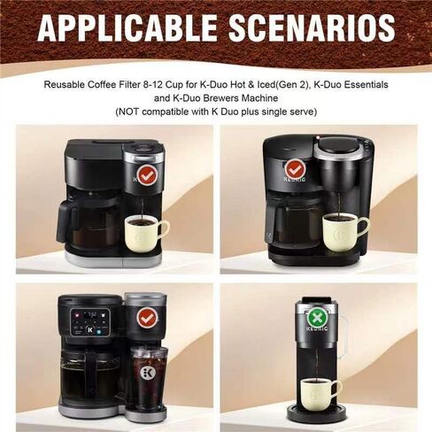 فلتر القهوة القابل لإعادة الاستخدام من 8 إلى 12 كوبًا لـ K-Duo Hot & Iced (Gen 2) و K-Duo Essentials و K-Duo Brewers Machine in Saudi Arabia