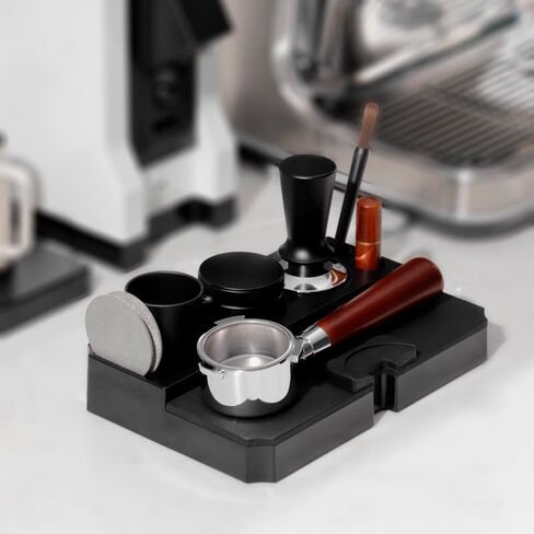 Espresso Tamping Station, Coffee Tamper Holder Base for 51/54/58MM Espresso Tamper Portafilters, Espresso Tamp Mat Organizer- Can be Adjustable Stand Height in Saudi Arabia