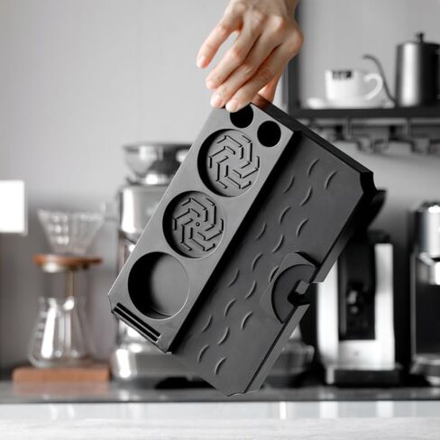 Espresso Tamping Station, Coffee Tamper Holder Base for 51/54/58MM Espresso Tamper Portafilters, Espresso Tamp Mat Organizer- Can be Adjustable Stand Height in Saudi Arabia