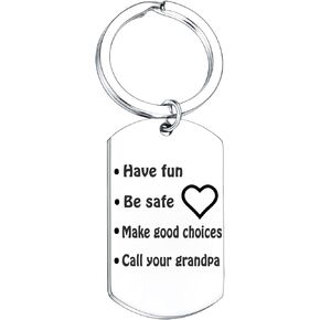 Nfyxcaz Drive Safe Keychain New Driver Keychain Gift Have Fun Be Safe Make Good Choices Call Your Grandma Grandpa Mom Dad