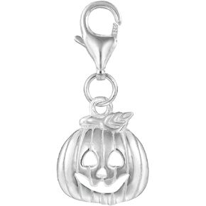 ZooWoo 925 Sterling Silver Halloween Party Pumpkin Clip On Charm Lobster Clasp Thanksgiving Gift for Bracelet Necklace, Sterling Silver, No Gemstone in Kuwait