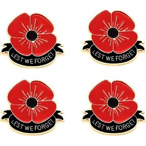 4 قطع من بروش ليست وي فورجيت ريد بوبي على شكل زهرة الخشخاش، مجوهرات ذكرى يوم الذكرى، معدن, معدن, ان ايه in Kuwait