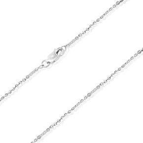 SEA OF ICE 925 Sterling Silver 1mm Sparkle Paillette Chain Anklet For Women, Size 9", 10" and 11"