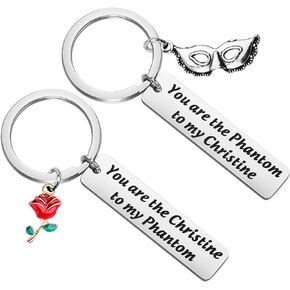 FAADBUK Phantom of the Oper Inspired Gift Phantom and Christine Gift Broadwa Jewelry Couple Keychain