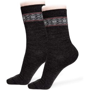 Alpaca Wool Socks Nordic 2Pairs for Women - Comfortable & Warm Winter | Ultra Durable BDCH