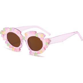Cat Eye Flower Sunglasses Trendy Chunky Shades Sun Glasses Retro Flower Shape Eyewear Fashion Sunglasses