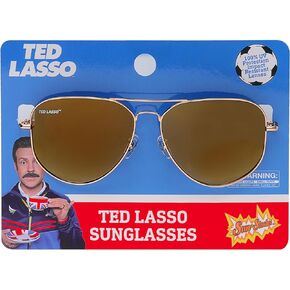 Ted Lasso Gold Aviator Sunglasses SunStaches UV 400, One Size