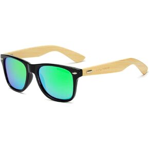 Long Keeper Polarized Bamboo Wood Arms Sunglasses Classic Women Men Driving Glasses