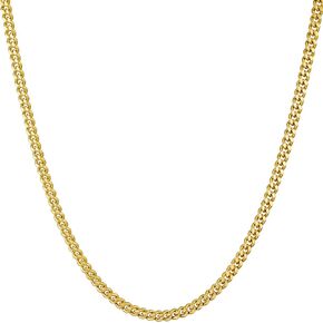 LIFETIME JEWELRY 2.2mm Curb Link Chain Necklace for Women & Men 24k Gold Plated