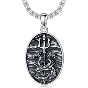 Seiyang Anchor/Trident Necklace Sterling Silver Ocean Pendant Men's Pirates Jewelry Father Husband Boyfriend Gift