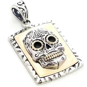 COSUMOSU Mexican Skull Sugar 925 sterling silver Pendant charm for Necklace, Sterling Silver, No Gemstone in Kuwait