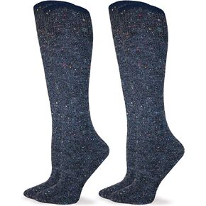 womens Wool Blend Classic Marl Knit Knee High Socks 2 Pair Pack